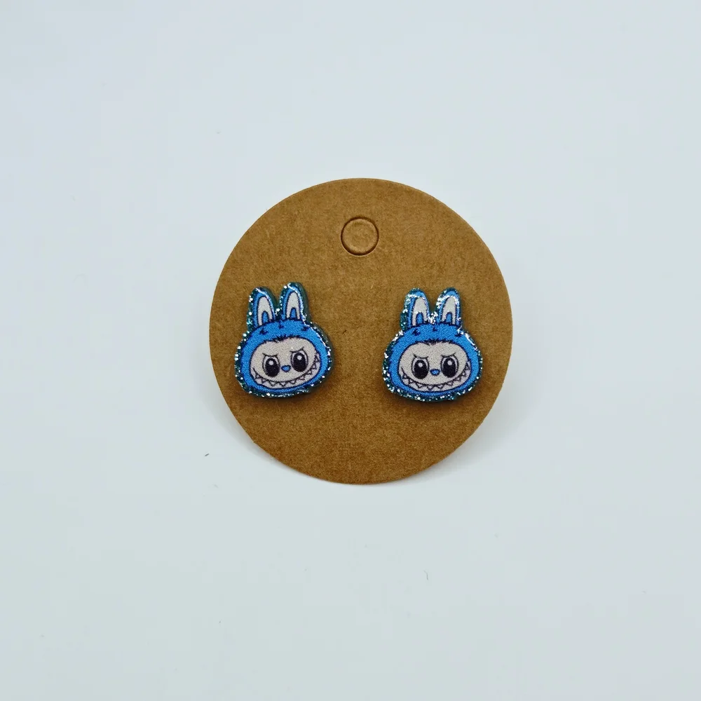 Cute Labubu Stud Earrings for Women & Kids - Multicolor